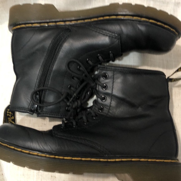 Dr. Martens Youth 1460 Ankle Zip Lace Up Black Leather Boots Size 3 - Picture 7 of 9